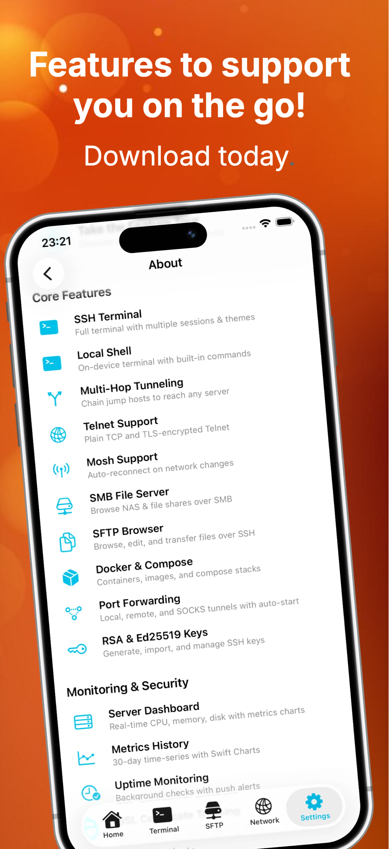 Features to support you on the go