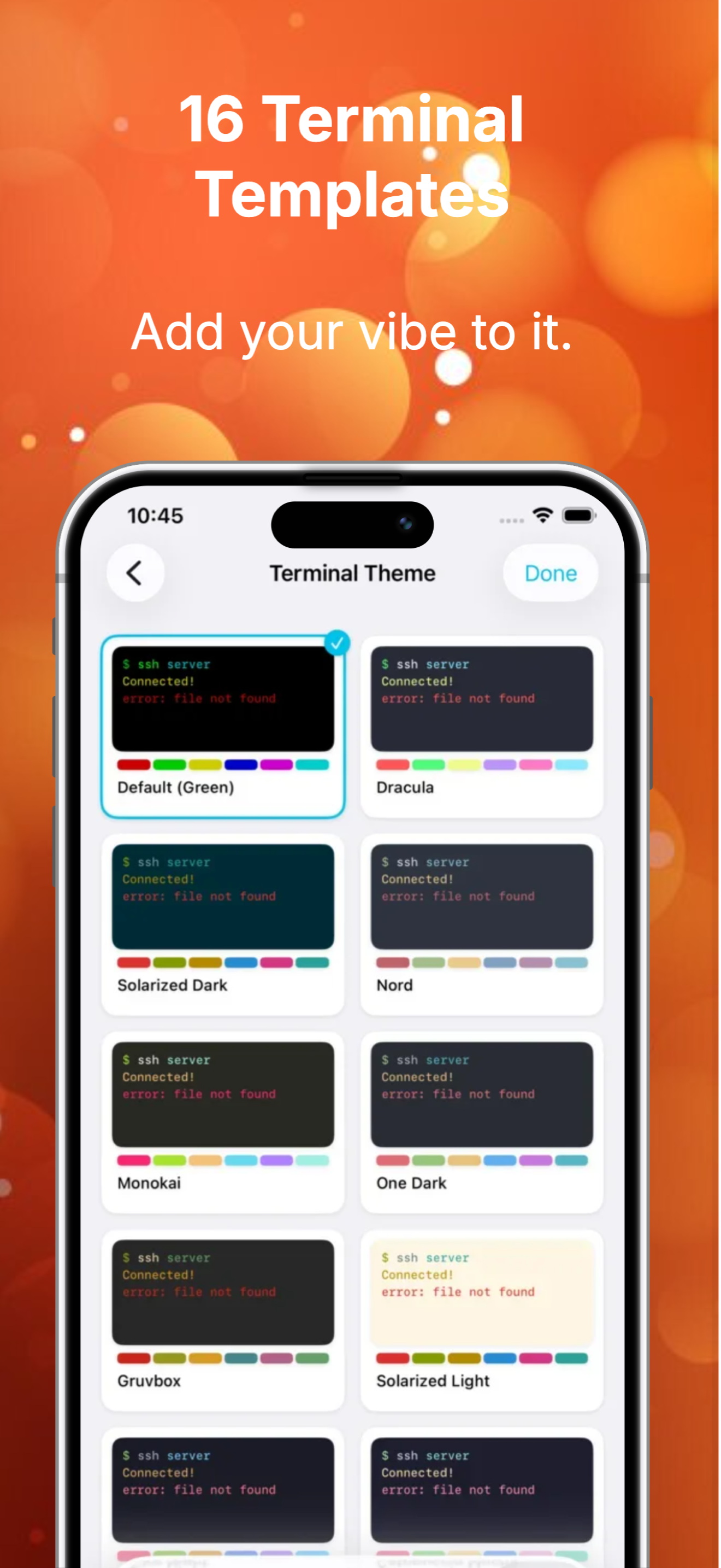 16 terminal themes